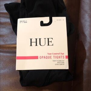 HUE Black Opaque Tights - Non-Control Top